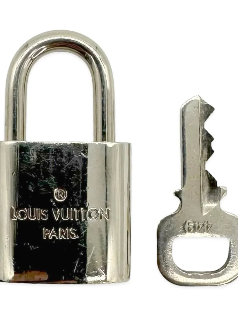 Louis Vuitton Silver-Tone LV Padlock with Key
